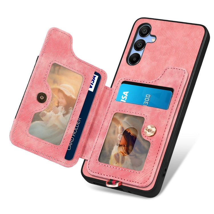 For Samsung Galaxy A55 Retro Skin-feel Ring Multi-card Wallet Phone Case