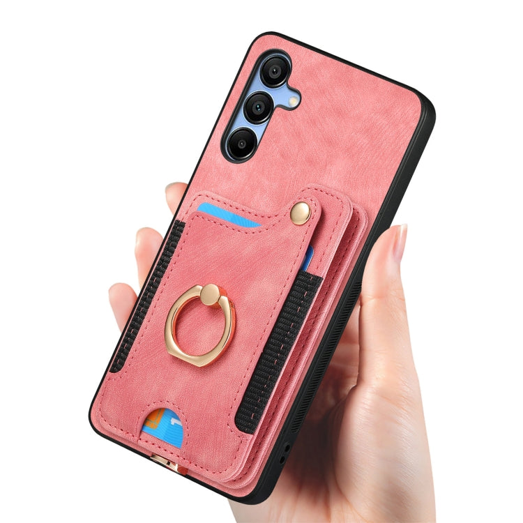 For Samsung Galaxy A55 Retro Skin-feel Ring Multi-card Wallet Phone Case
