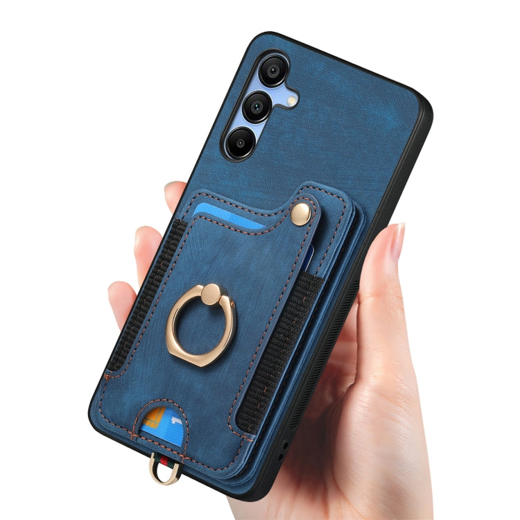 For Samsung Galaxy A55 Retro Skin-feel Ring Multi-card Wallet Phone Case