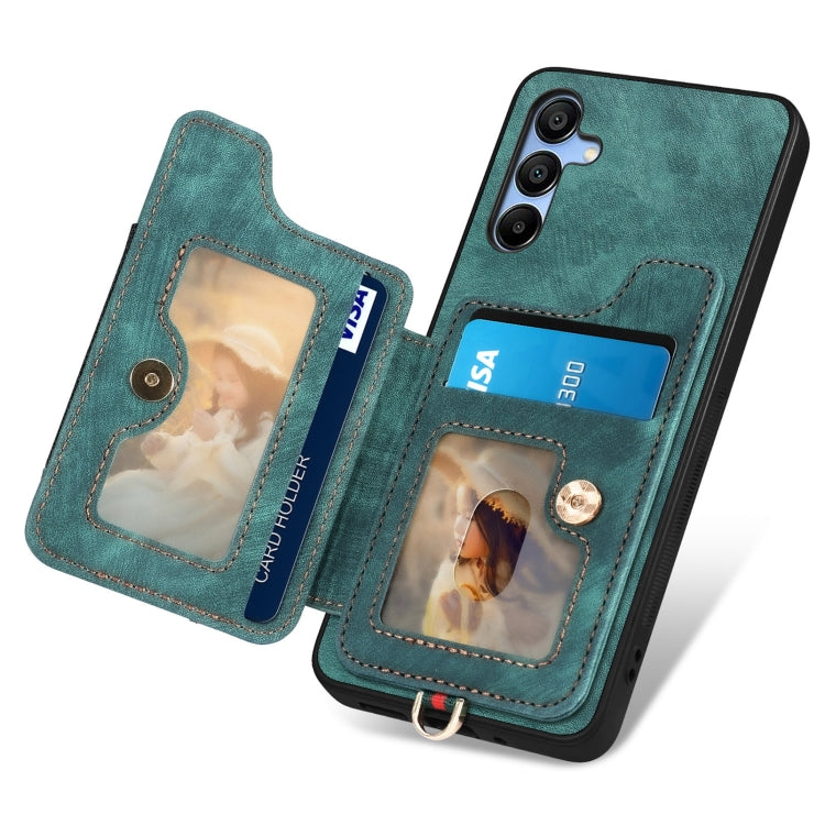 For Samsung Galaxy A55 Retro Skin-feel Ring Multi-card Wallet Phone Case