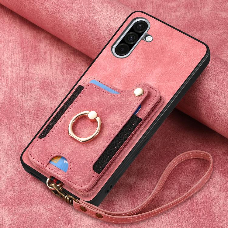 For Samsung Galaxy A36 Retro Skin-feel Ring Multi-card Wallet Phone Case