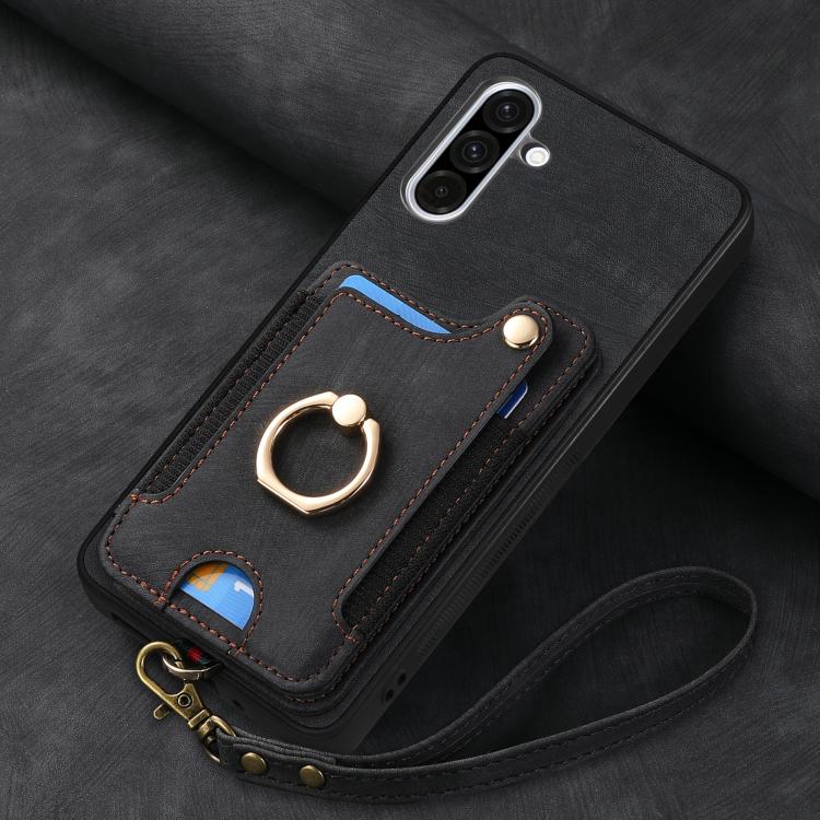 For Samsung Galaxy A36 Retro Skin-feel Ring Multi-card Wallet Phone Case