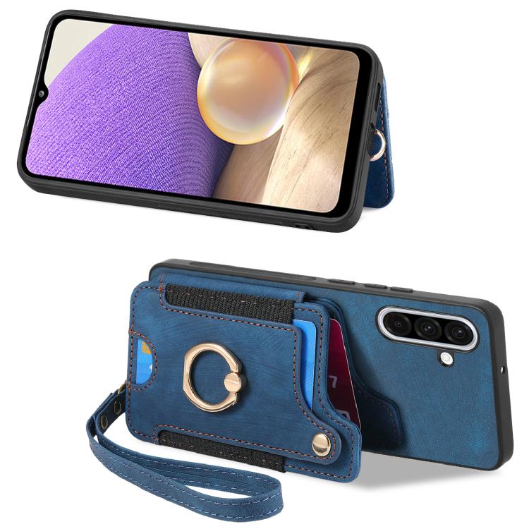 For Samsung Galaxy A36 Retro Skin-feel Ring Multi-card Wallet Phone Case