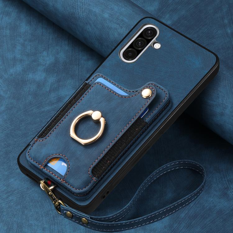 For Samsung Galaxy A36 Retro Skin-feel Ring Multi-card Wallet Phone Case