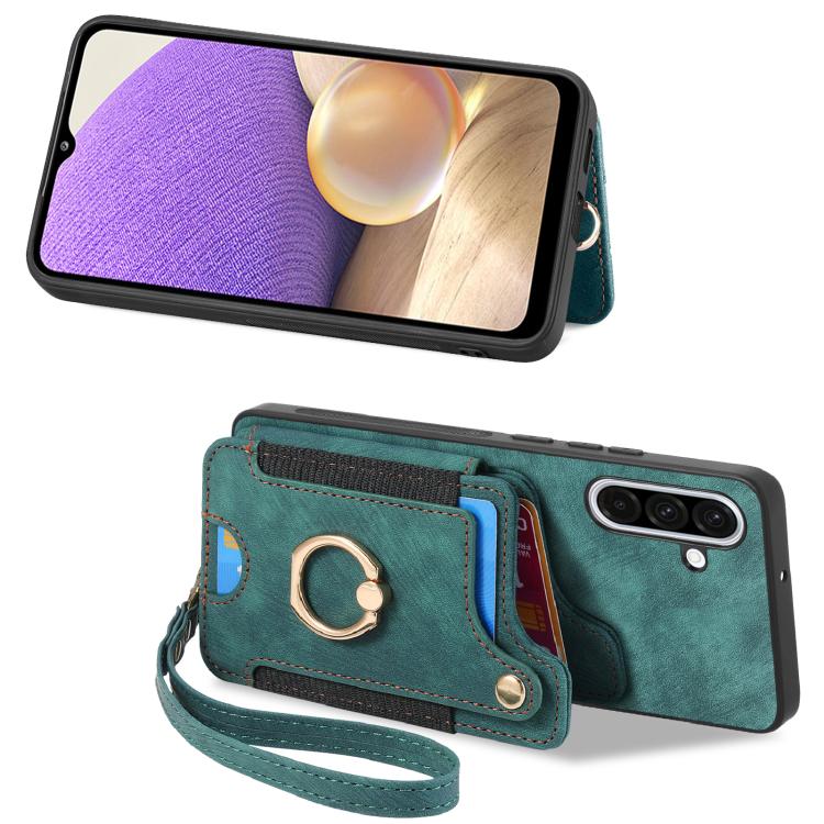 For Samsung Galaxy A36 Retro Skin-feel Ring Multi-card Wallet Phone Case