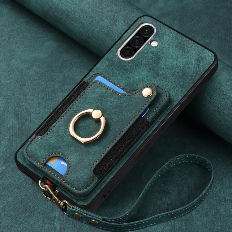 For Samsung Galaxy A36 Retro Skin-feel Ring Multi-card Wallet Phone Case