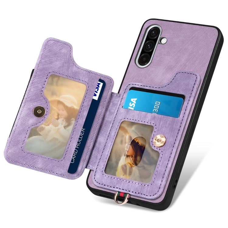 For Samsung Galaxy A36 Retro Skin-feel Ring Multi-card Wallet Phone Case