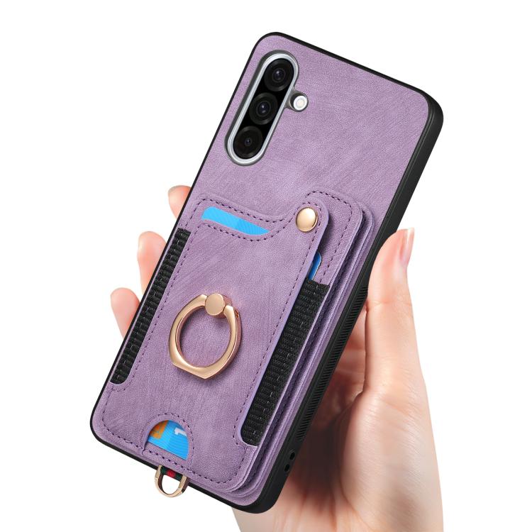 For Samsung Galaxy A36 Retro Skin-feel Ring Multi-card Wallet Phone Case