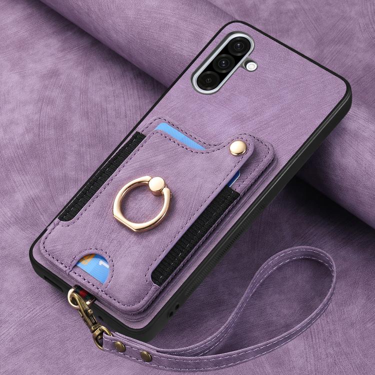 For Samsung Galaxy A36 Retro Skin-feel Ring Multi-card Wallet Phone Case