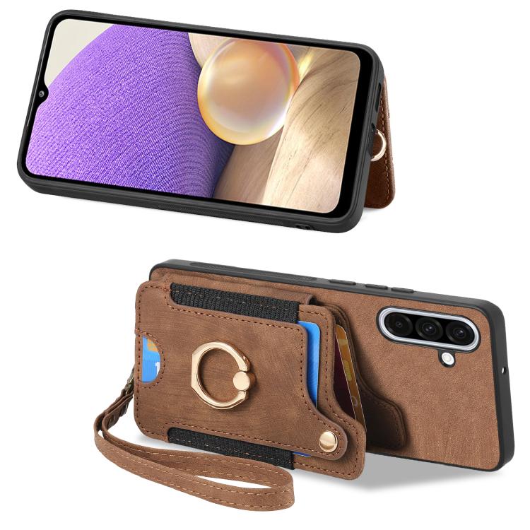For Samsung Galaxy A36 Retro Skin-feel Ring Multi-card Wallet Phone Case