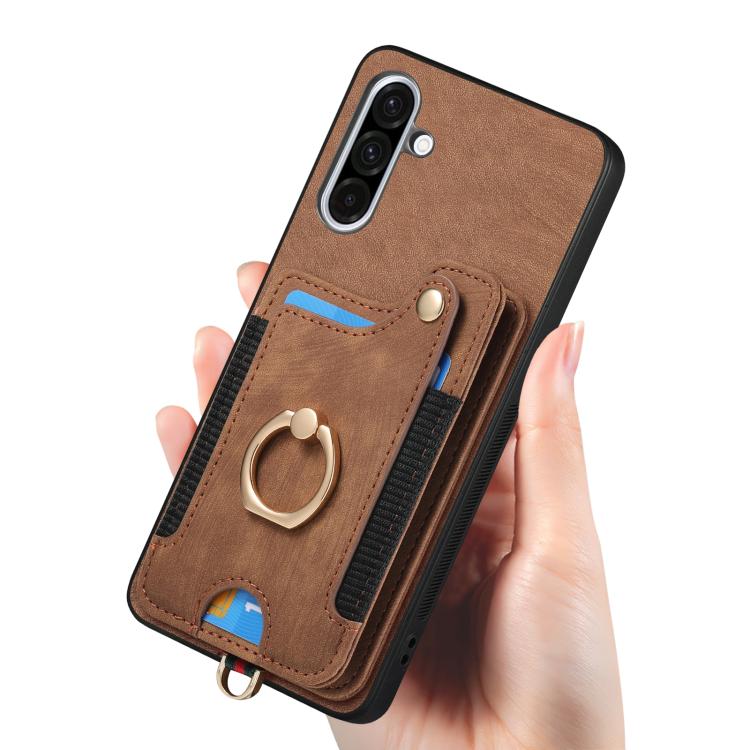 For Samsung Galaxy A36 Retro Skin-feel Ring Multi-card Wallet Phone Case