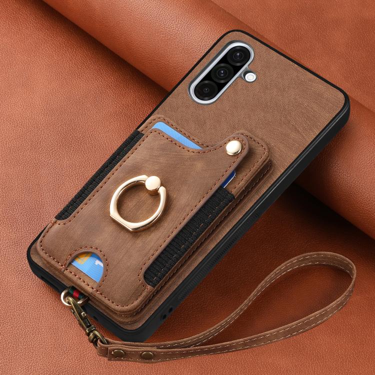 For Samsung Galaxy A36 Retro Skin-feel Ring Multi-card Wallet Phone Case