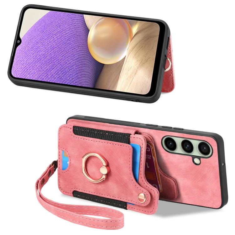 For Samsung Galaxy A56 5G Retro Skin-feel Ring Multi-card Wallet Phone Case