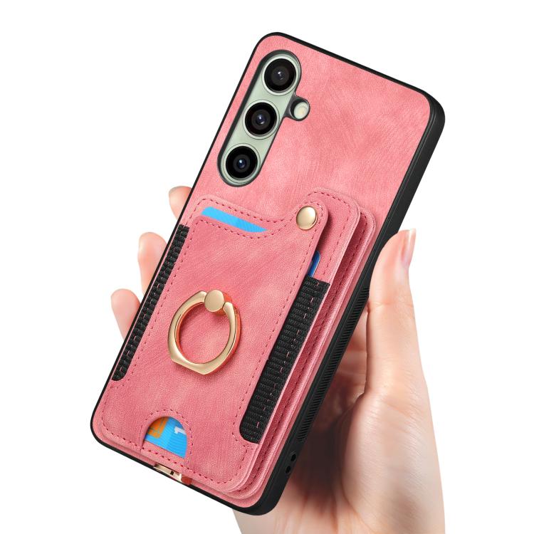 For Samsung Galaxy A56 5G Retro Skin-feel Ring Multi-card Wallet Phone Case