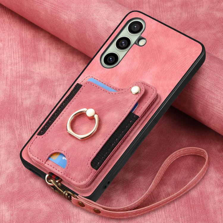 For Samsung Galaxy A56 5G Retro Skin-feel Ring Multi-card Wallet Phone Case