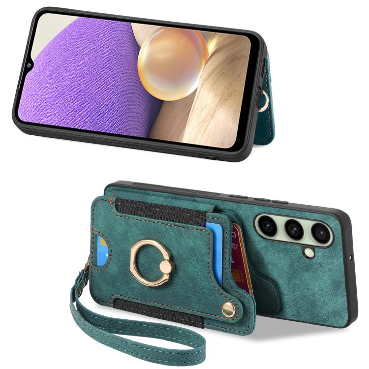 For Samsung Galaxy A56 5G Retro Skin-feel Ring Multi-card Wallet Phone Case