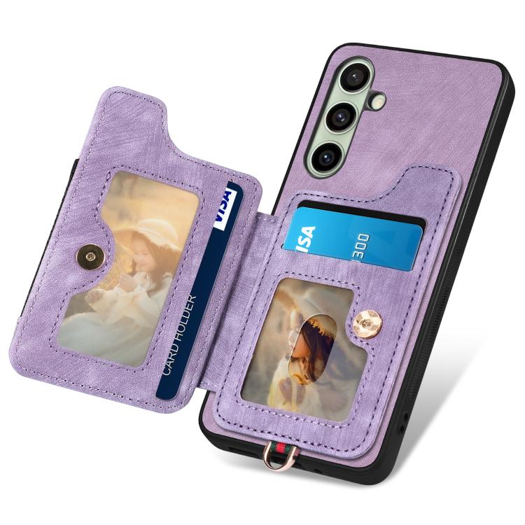 For Samsung Galaxy A56 5G Retro Skin-feel Ring Multi-card Wallet Phone Case