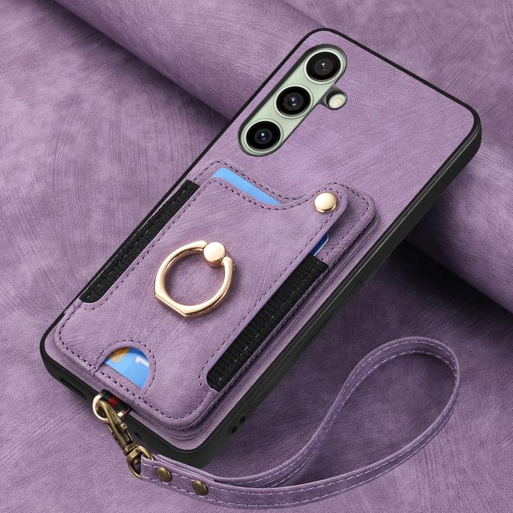 For Samsung Galaxy A56 5G Retro Skin-feel Ring Multi-card Wallet Phone Case