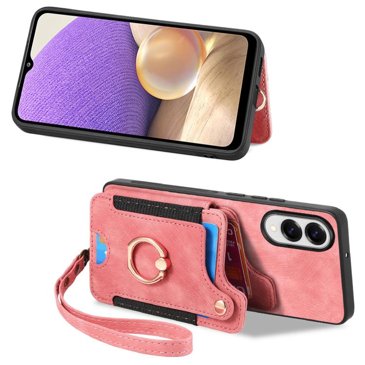 For Samsung Galaxy S25 Edge 5G Retro Skin-feel Ring Multi-card Wallet Phone Case