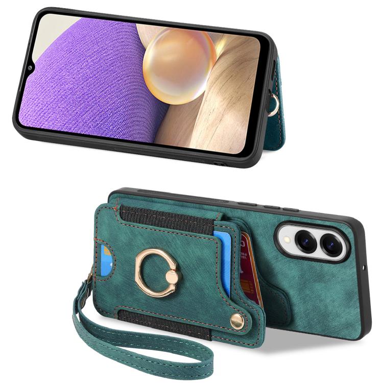 For Samsung Galaxy S25 Edge 5G Retro Skin-feel Ring Multi-card Wallet Phone Case