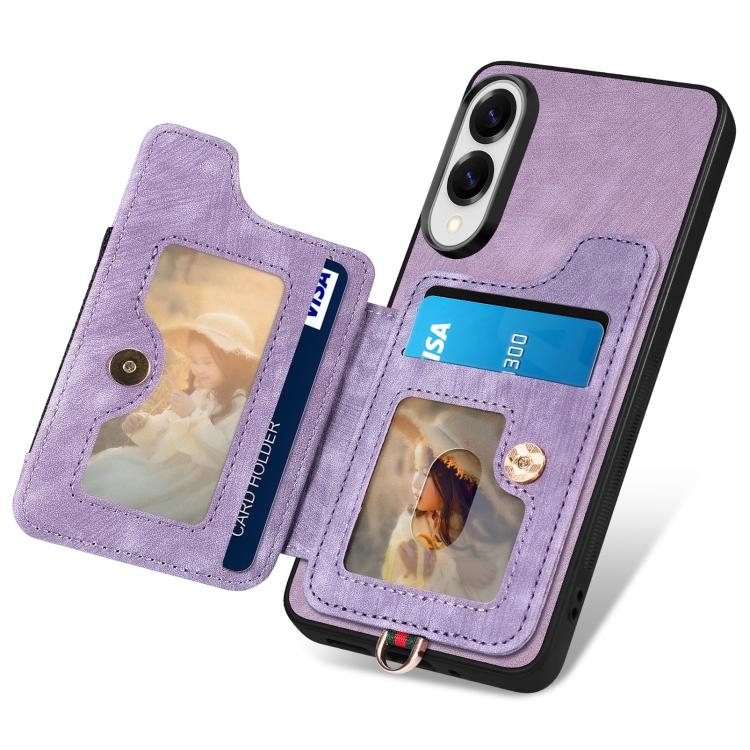 For Samsung Galaxy S25 Edge 5G Retro Skin-feel Ring Multi-card Wallet Phone Case