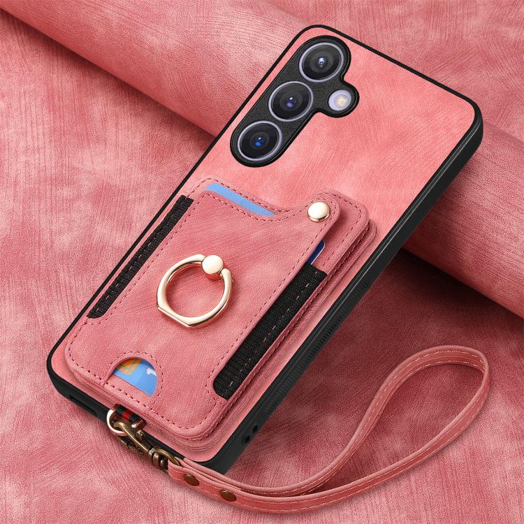 For Samsung Galaxy A37 5G Retro Skin-feel Ring Multi-card Wallet Phone Case