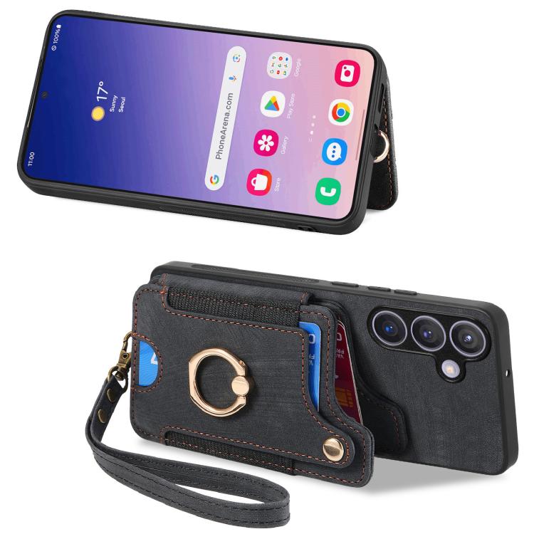 For Samsung Galaxy A37 5G Retro Skin-feel Ring Multi-card Wallet Phone Case