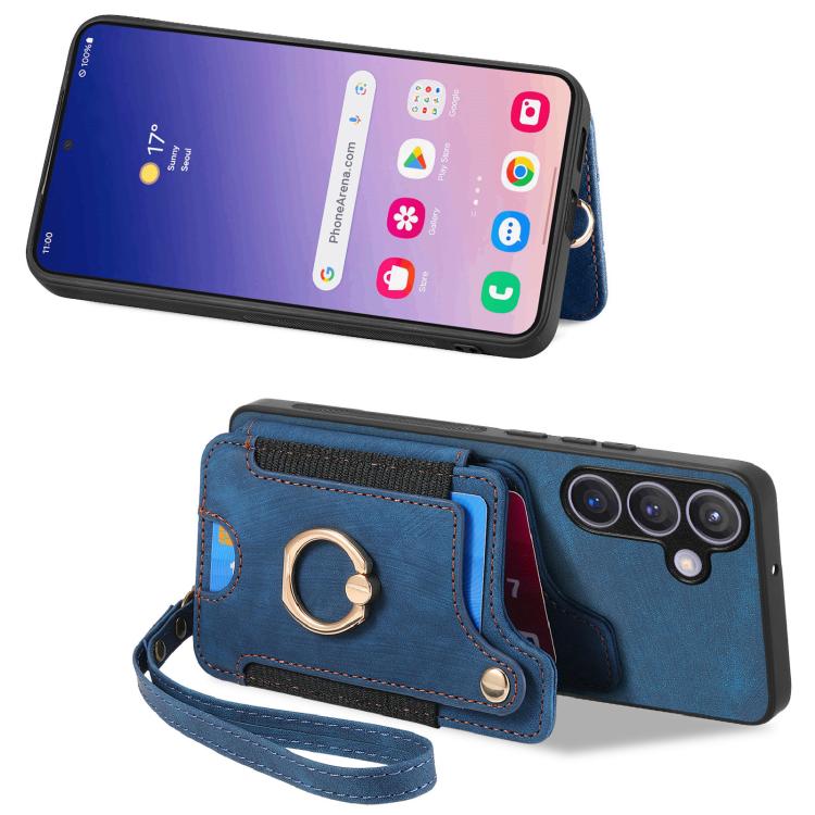 For Samsung Galaxy A37 5G Retro Skin-feel Ring Multi-card Wallet Phone Case