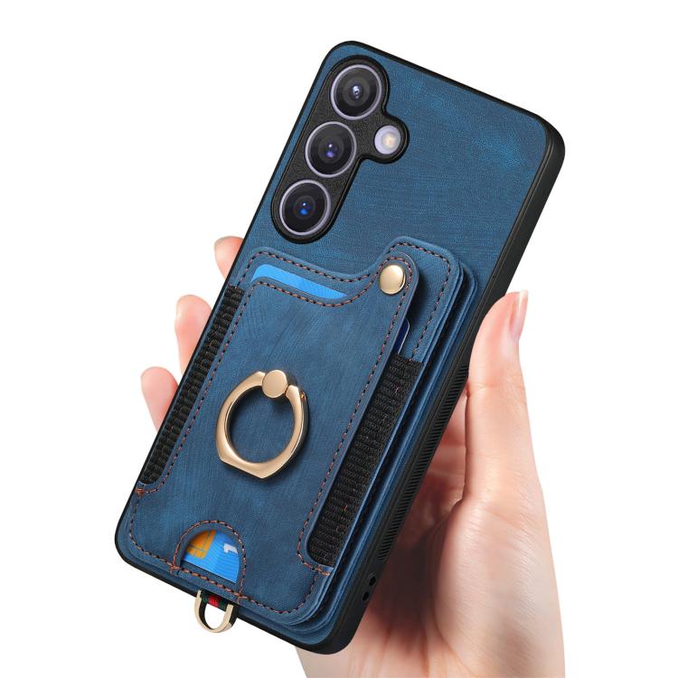 For Samsung Galaxy A37 5G Retro Skin-feel Ring Multi-card Wallet Phone Case