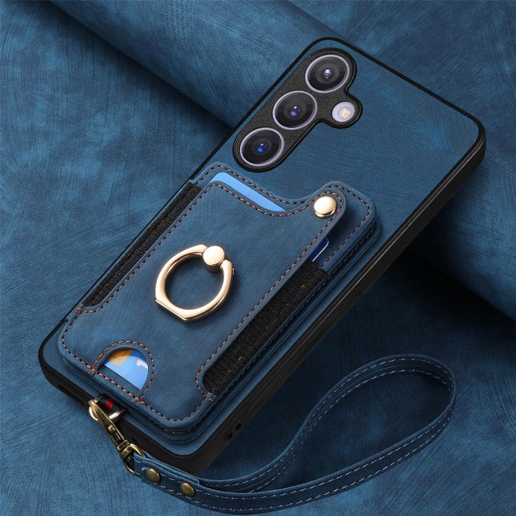 For Samsung Galaxy A37 5G Retro Skin-feel Ring Multi-card Wallet Phone Case