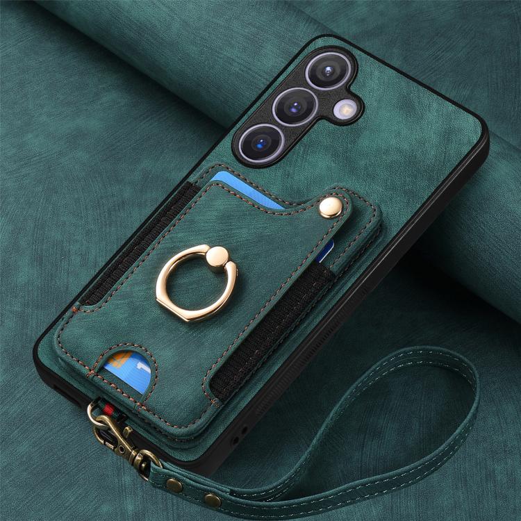 For Samsung Galaxy A37 5G Retro Skin-feel Ring Multi-card Wallet Phone Case