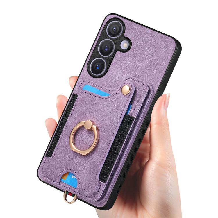 For Samsung Galaxy A37 5G Retro Skin-feel Ring Multi-card Wallet Phone Case