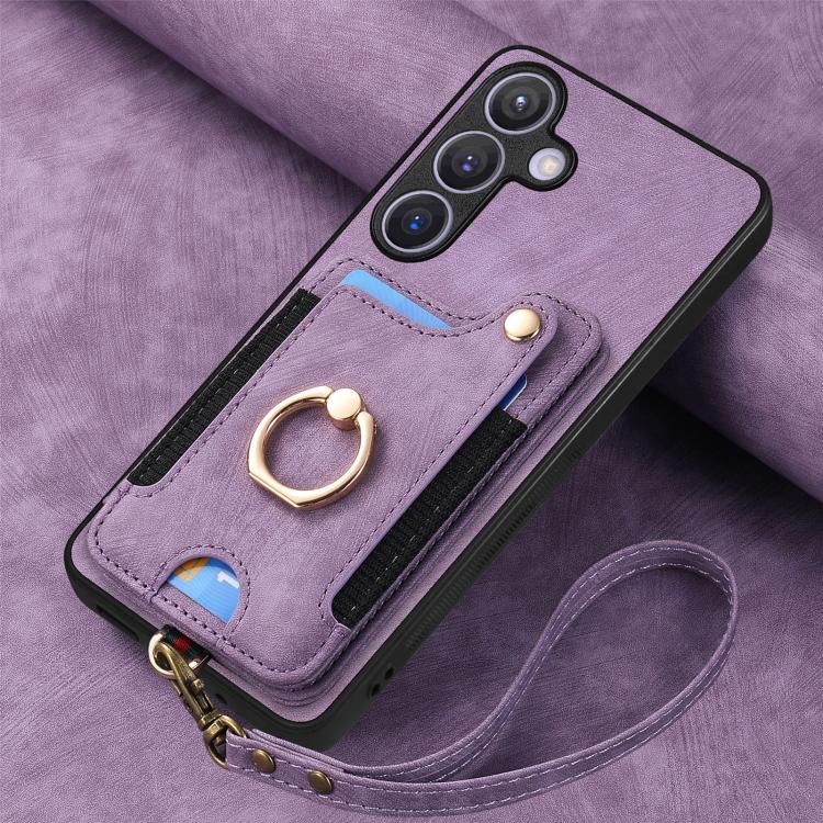 For Samsung Galaxy A37 5G Retro Skin-feel Ring Multi-card Wallet Phone Case