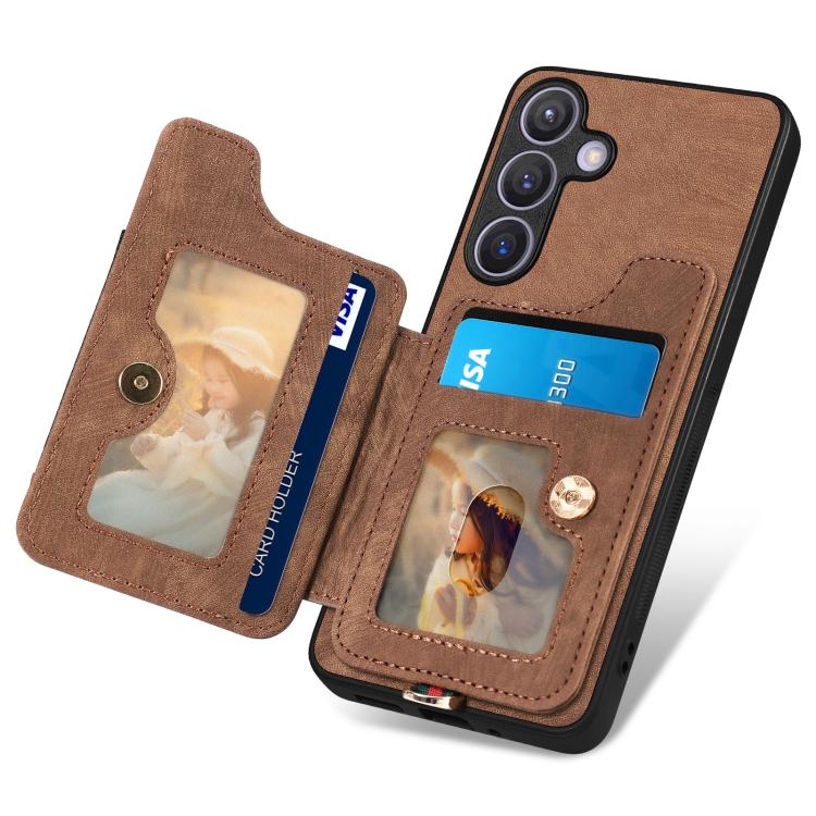 For Samsung Galaxy A37 5G Retro Skin-feel Ring Multi-card Wallet Phone Case