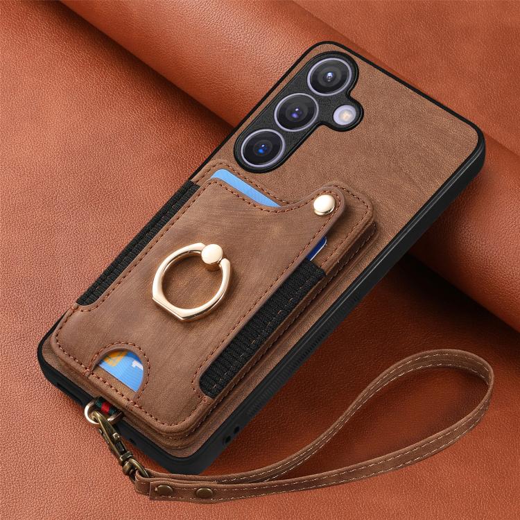 For Samsung Galaxy A37 5G Retro Skin-feel Ring Multi-card Wallet Phone Case