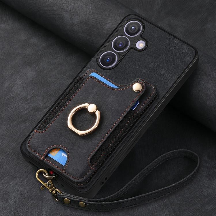 For Samsung Galaxy A57 5G Retro Skin-feel Ring Multi-card Wallet Phone Case