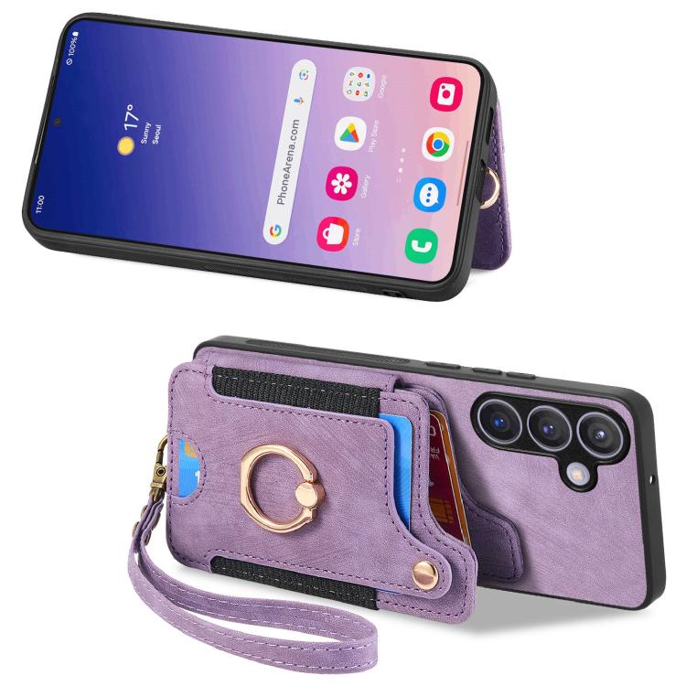 For Samsung Galaxy A57 5G Retro Skin-feel Ring Multi-card Wallet Phone Case