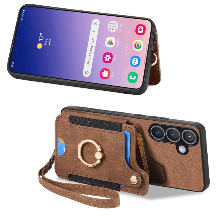 For Samsung Galaxy A57 5G Retro Skin-feel Ring Multi-card Wallet Phone Case