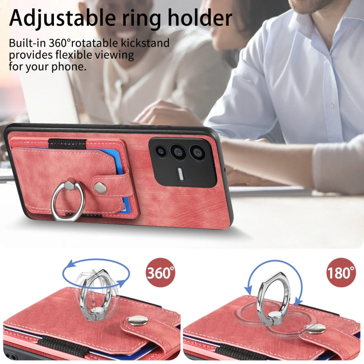 For vivo V23 5G Retro Skin-feel Ring Multi-card Wallet Phone Case