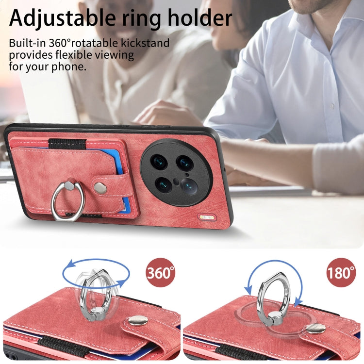 For vivo X90 Pro+ Retro Skin-feel Ring Multi-card Wallet Phone Case