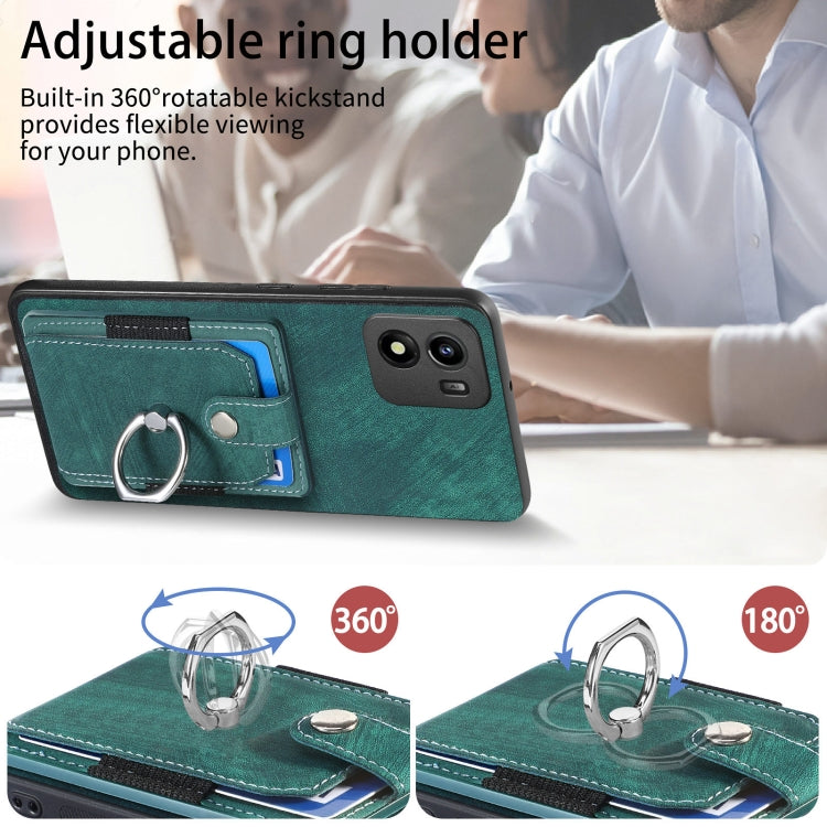 For vivo Y01 Retro Skin-feel Ring Multi-card Wallet Phone Case