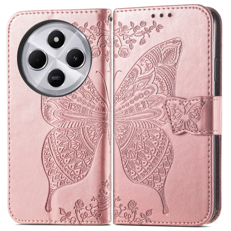 For Xiaomi  Redmi 14C Butterfly Love Flower Embossed Leather Phone Case