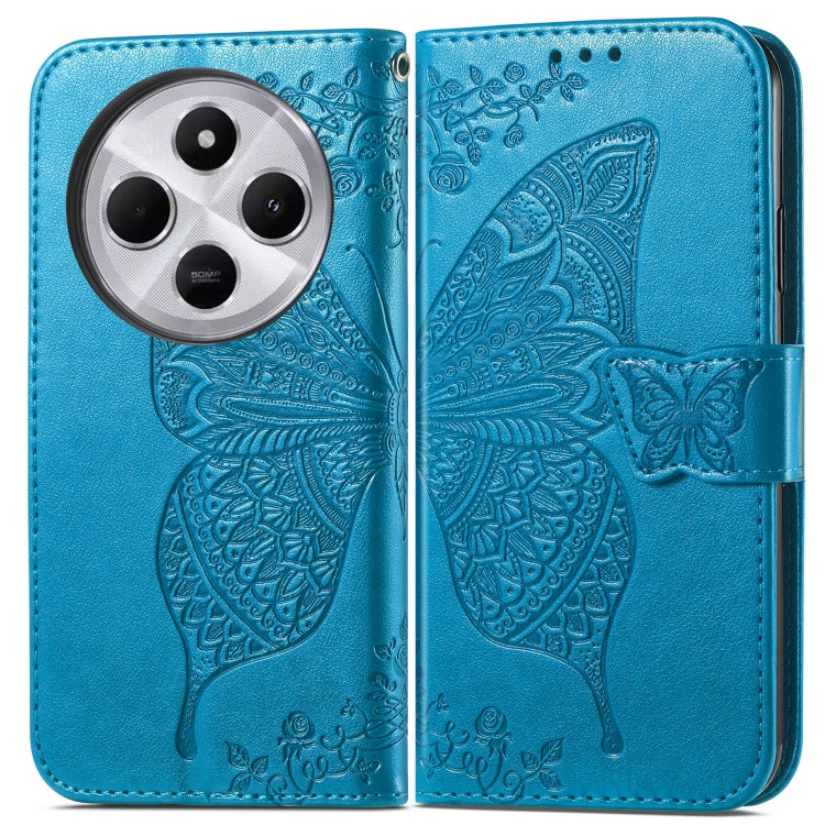 For Xiaomi  Redmi 14C Butterfly Love Flower Embossed Leather Phone Case