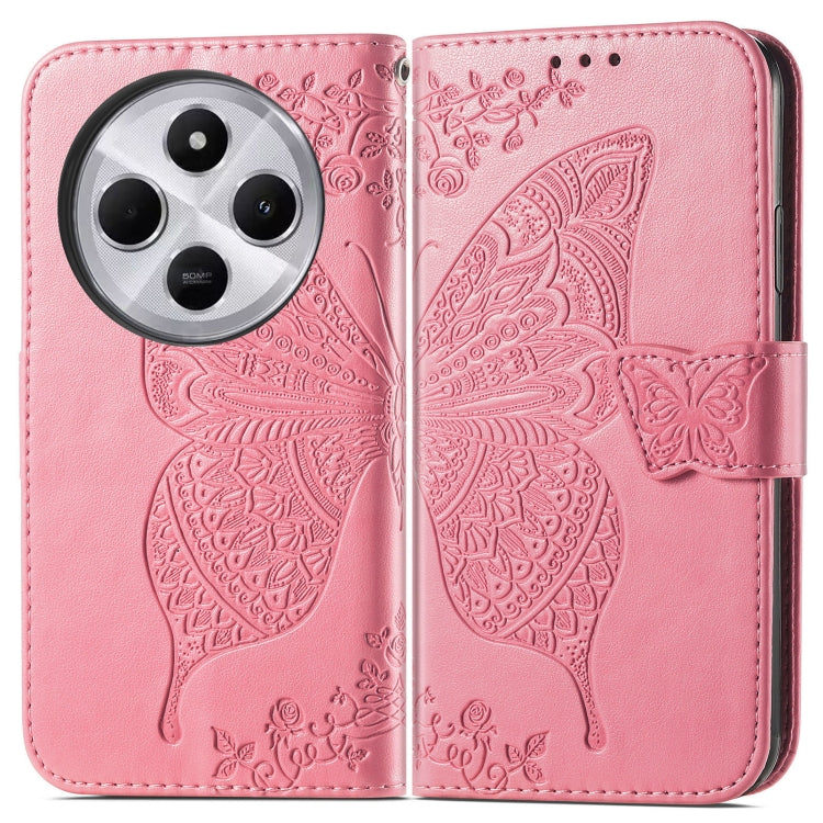 For Xiaomi  Redmi 14C Butterfly Love Flower Embossed Leather Phone Case
