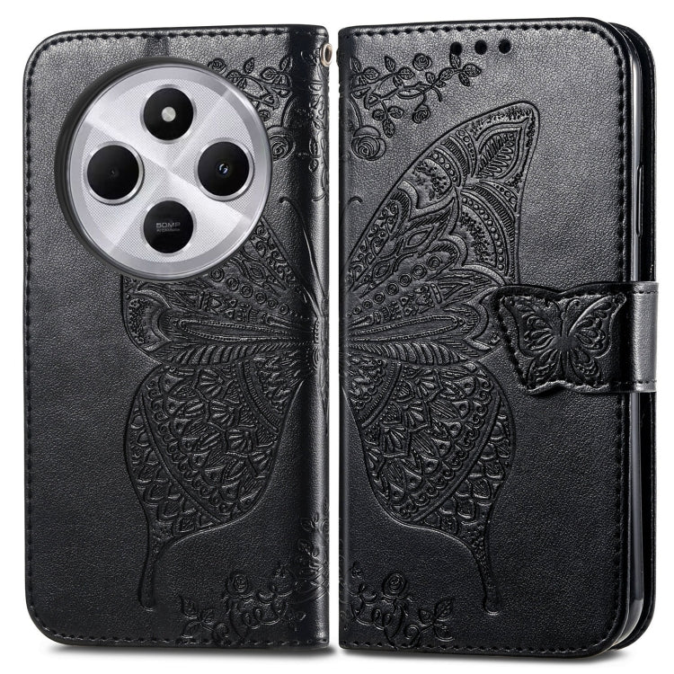 For Xiaomi  Redmi 14C Butterfly Love Flower Embossed Leather Phone Case