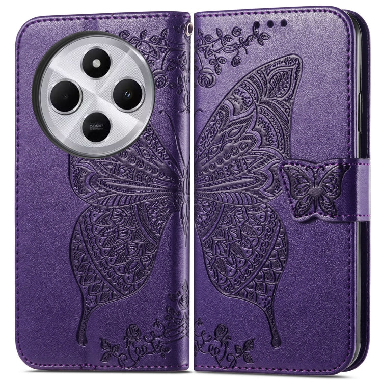 For Xiaomi  Redmi 14C Butterfly Love Flower Embossed Leather Phone Case
