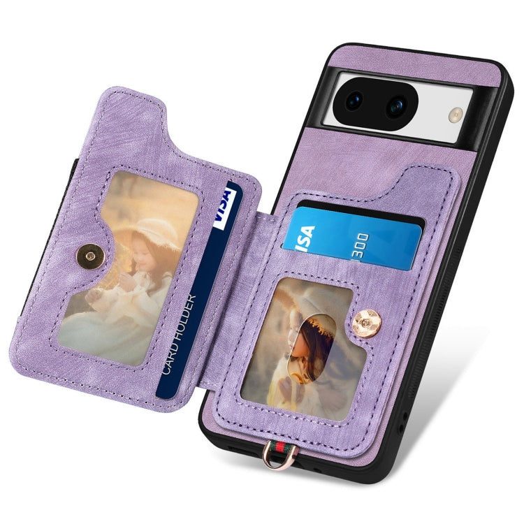 For Google Pixel 8a Retro Skin-feel Ring Multi-card RFID Wallet Phone Case