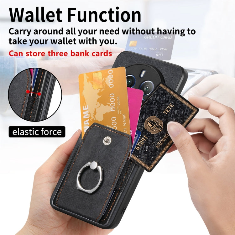 For Realme 12 Pro Retro Skin-feel Ring Card Wallet Phone Case
