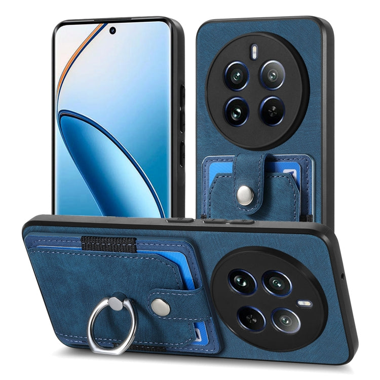 For Realme 12 Pro Retro Skin-feel Ring Card Wallet Phone Case