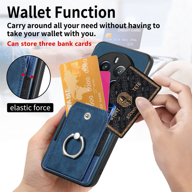 For Realme 12 Pro Retro Skin-feel Ring Card Wallet Phone Case